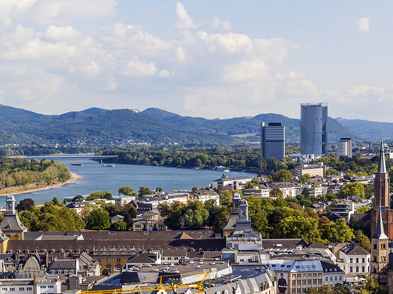 aerial of Bonn, the former capital of Germany